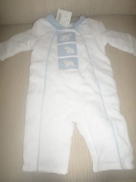 Janie & Jack Boy White Blue Newborn Romper Outfit NWT 0-3 Mo