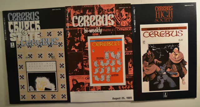 Cerebus Lot 3 #Church 9,High Society 2,Bi-Weekly 20 Aardvark-Vanaheim Comics