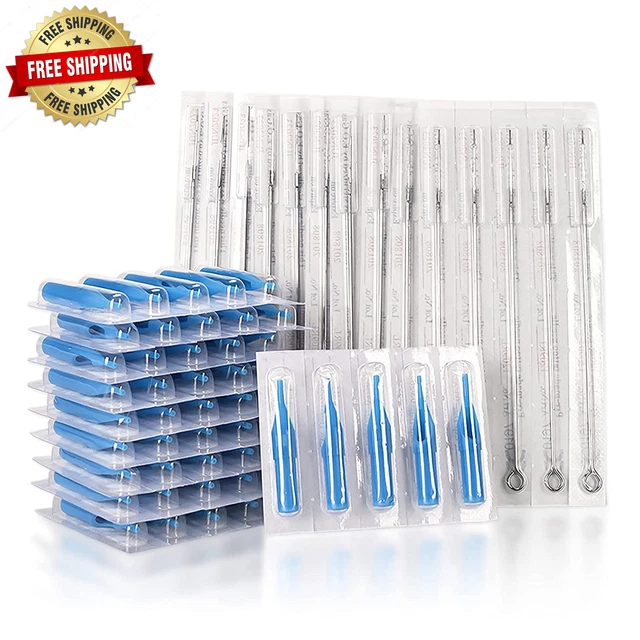 Tattoo Needles & Tips Set 100pcs Disposable Mixed Assorted Sterilized 5pcs Each