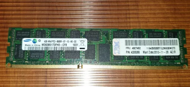 1x 4GB Samsung PC3-8500R DDR3-1066 ECC Memory RAM