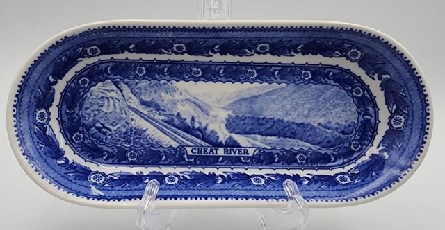 B & O Railroad Centenary Celery Dish Cheat River 9 7/8" x 4 3/8" Shenango