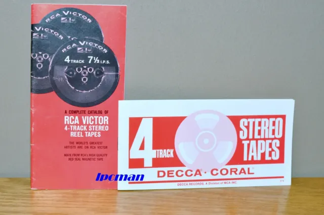 RCA VICTOR and DECCA-CORAL 4-Track Reel To Reel Tape Catalogs *VERY GOOD*