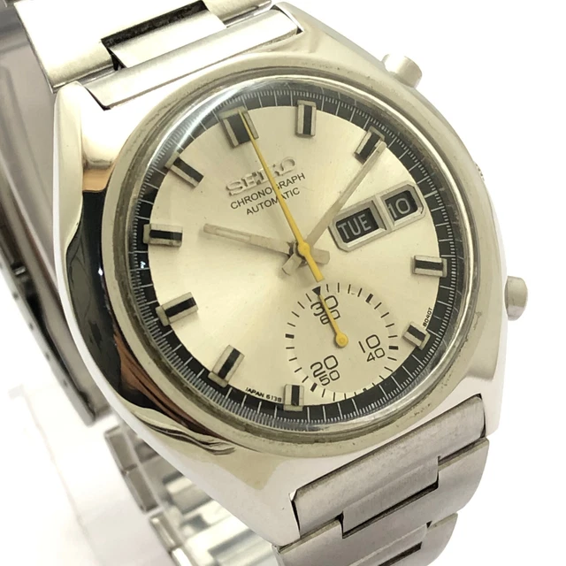 Montre Chronographe Automatique FARASUTE Vintage 38mm - Acier, Verre Saphir, Cuir - État Quasi Neuf