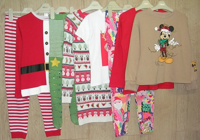 Mainly NEXT Girls Christmas Bundle Tops Dress Pyjamas Jumpers Age 7-8 128cm