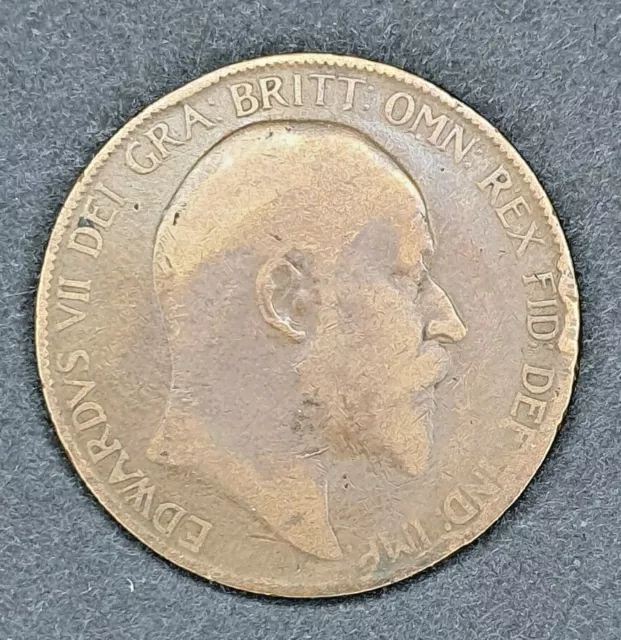 United Kingdom,1907 One Penny  King Edwards VII, KM 794 2