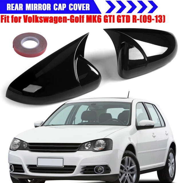 Fits For VW Golf MK6 GTI GTD R 2009-2013 GLOSS BLACK DOOR WING MIRROR COVER CAPS