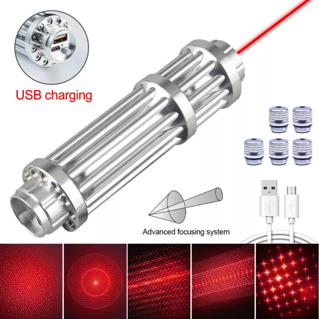 Laserpointer Pen <1MW Beam Light Leistungsstarke Lazer Brennendes Licht USB Akku 2