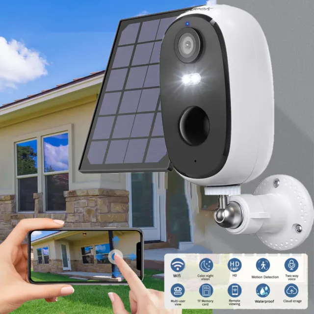 ieGeek Outdoor 2K Wireless Security Camera Wireless Home WiFi Solar Battery CCTV