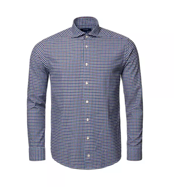 Eton Turning to Nature Slim-Fit Flannel Check Shirt Multi Size L 1391