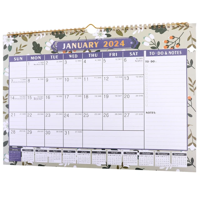 THE WALL CALENDAR Calendars Tear 2024 Monthly Academic Year Office Desk