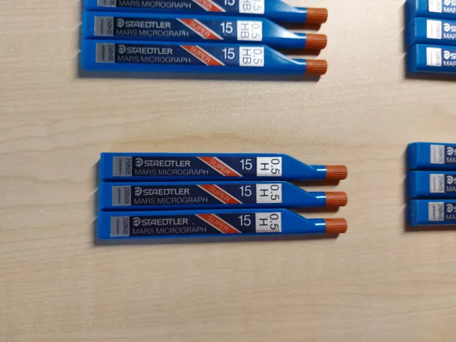 ** 3x 15 Staedtler Mars Micrograph Feinminen Härtegrad H für Druckbleistift **
