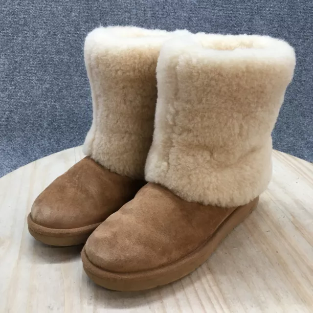 UGG Australia Boots Womens 7 Patten Shearling 1006011 Ankle Winter Tan Leather 3