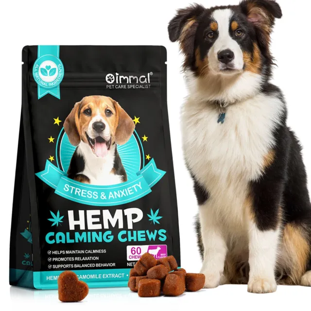 Hemp Chews DOG FOOD ANXIETY RELIEF CALMING TREATS Soft CHEWS for DOGS -60 x BEEF