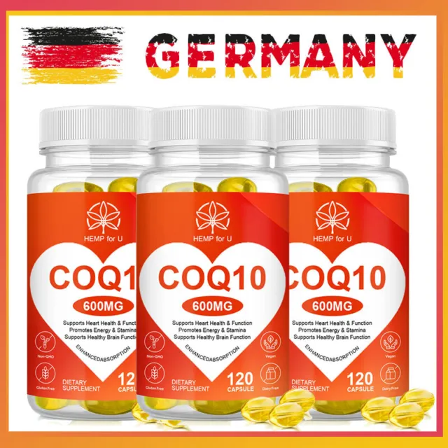 3 Flaschen Coenzym Q-10 Coq10 Kapsel für Herzgesundheit fördern Energie