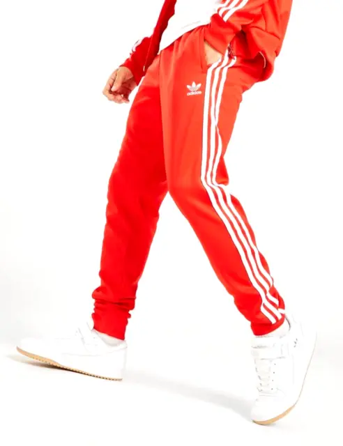 New Men's Adidas Originals Superstar Cuffed Track Pants ~Size Large  #Hf2134 Red