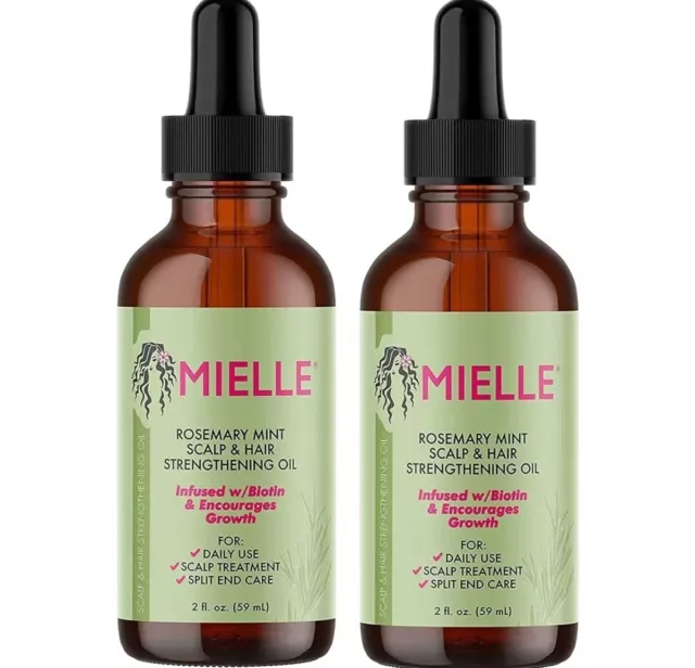 2x Mielle Rosemary Mint Scalp & Hair Strengthening Oil for hair growth