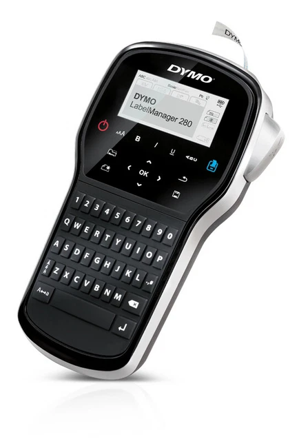 Dymo Labelmanager 280 Handheld-Etikettendrucker Qwerty Tastatur schwarz/silber