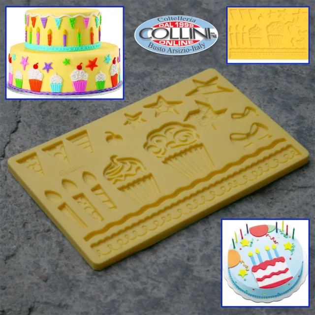 Wilton - Fondant And Gum Paste Mold - Drawing Muffin Party