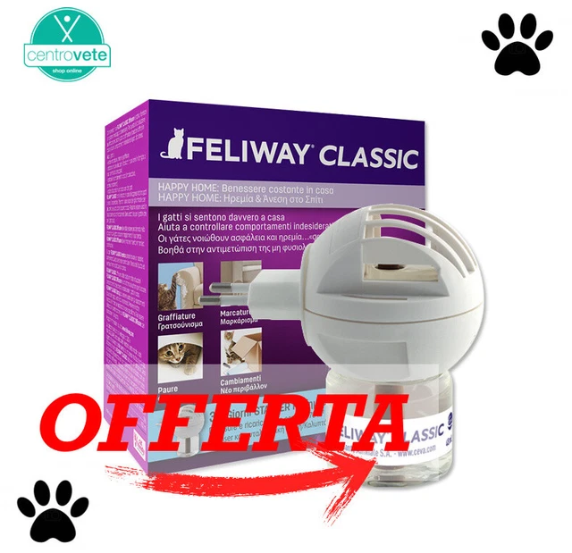 FELIWAY CLASSIC   Diffusore e Ricarica da 48 ml  →  FEROMONI per Gatti in Casa