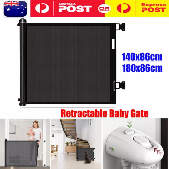 Kid Safety Gate Retractable Mesh Pet Dog Security Barrier Stair Fence Guard AU