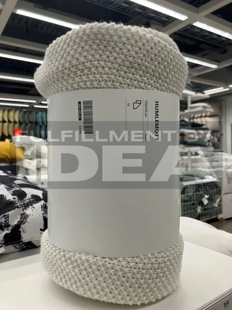 Brand New IKEA HUMLEMOTT 51x67 " Off White Throw 005.495.46