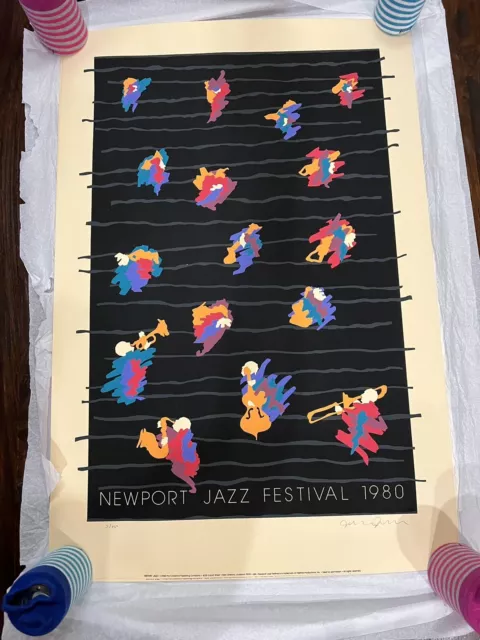 VERY RARE  Low #3/750 - 1980 Newport Jazz Festival Signed & Numbered Poster.