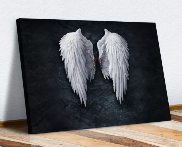 Fallen Broken Angel Wings Banksy White Canvas Street Wall Art Picture Print  Xl