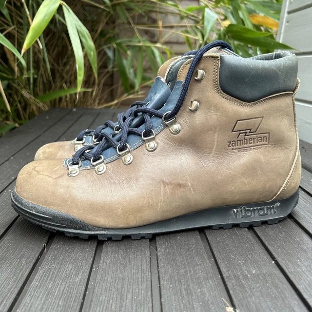 ZAMBERLAN BROWN LEATHER Boots Walking Hiking Hunting EU 47 UK 12 Vibram Sole 66.99 PicClick UK