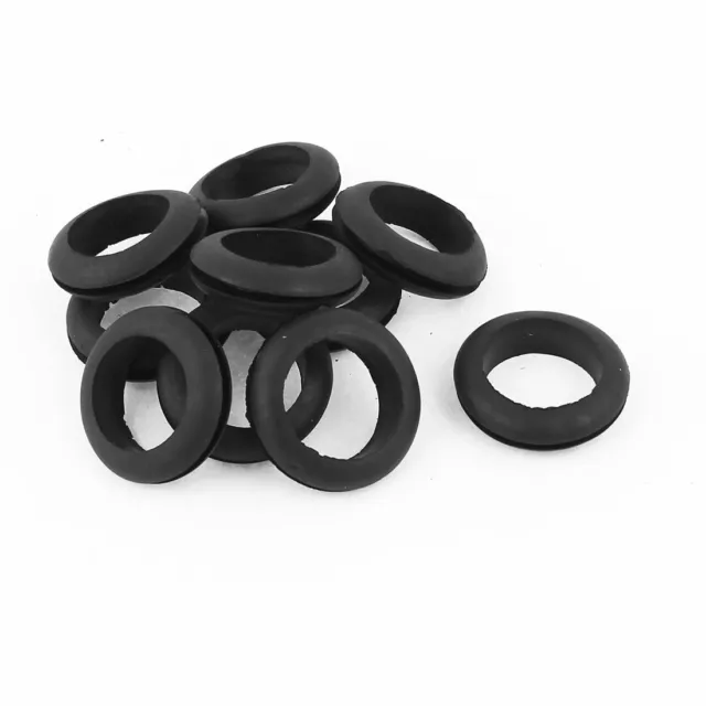 10Pcs 28mm Mount Inner Dia Double Sides Rubber Cable Wiring Grommets Gasket Ring