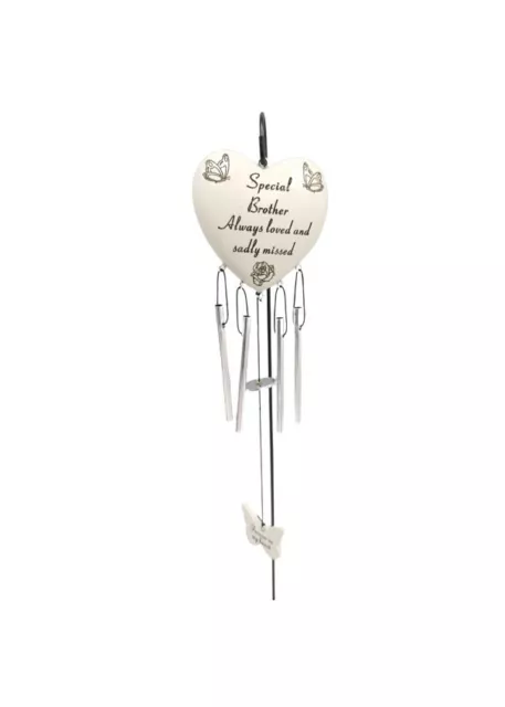 Special Brother Heart Wind Chime Graveside Garden Memorial Tribute