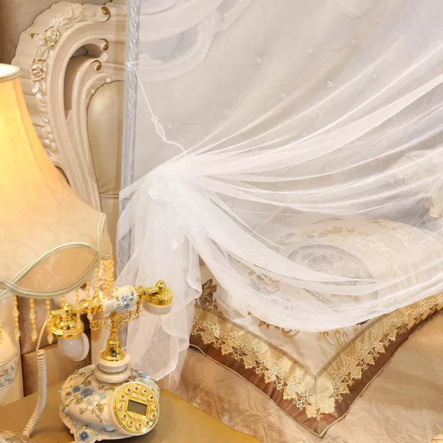 (L)Luxury Princess Four Corner Post Bed Curtain Canopy Netting Mosquito SN