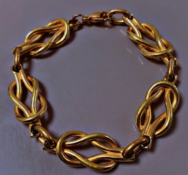 Bracelet Ancien Artisanal – Anneaux Métal Argenté – Style Art Déco Tank – France 1940