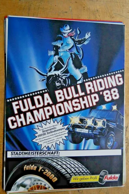 Plakat Fulda Bull Riding Championship 1988 München Original DIN A1 Top!