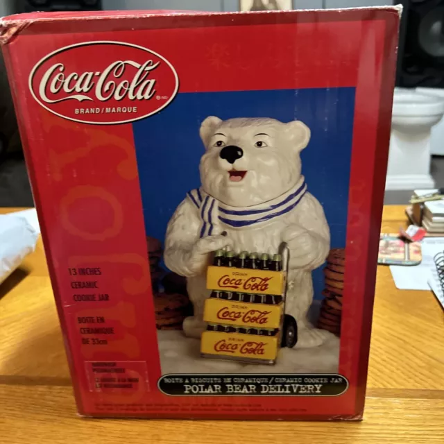 Coca Cola Ceramic Polar Bear Delivery Cookie Jar