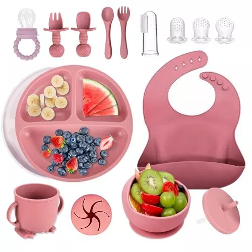 Baby Feeding Set 17 Pack, Toddler Plates and Bowls Set, Weaning Supplier Self...