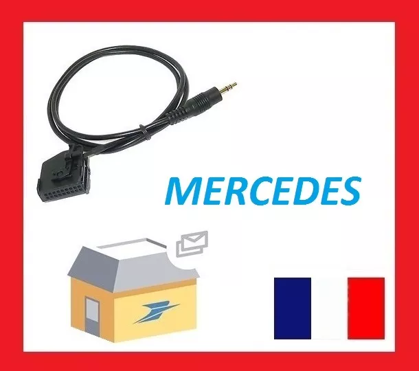 Cable auxiliaire aux adaptateur mp3 pour autoradio Mercedes Classe CLK (W208)