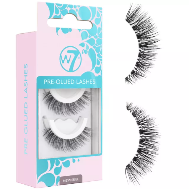 W7 Pre-glued Lashes Mesmerise - Long Thick Party Eyelashes False Fake No Mess