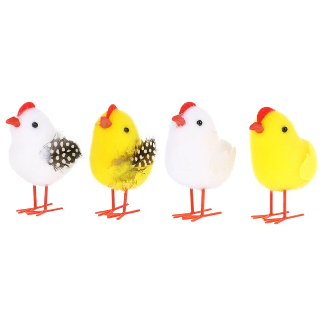 4 Pcs Schaumstoffrohling Osterküken Mini Flauschige Spielzeug-Hühnerfiguren