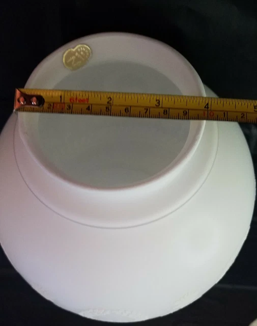 Vtg Large Victorian VV MADE IN FRANCE Satin White Embossed Glass Lamp Shade 8