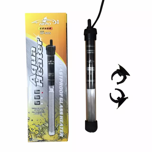 Hepo Submersible Aquarium Fish Tank Tropical Heater Thermostat HP-605 25 to 300w