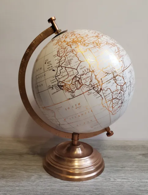 Copper Globe Large World Map Rose Gold