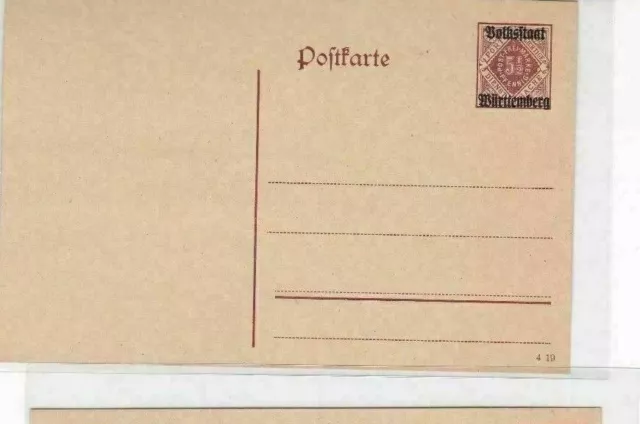 German Wurttemberg Early Postal Stationary Overprint Values   Ref 4931