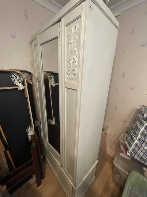 vintage ornamental Wooden Wardrobe One Door One Drawer Antique