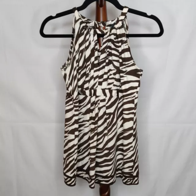 INC International Concepts women's S sleeveless blouse animal print teardrops