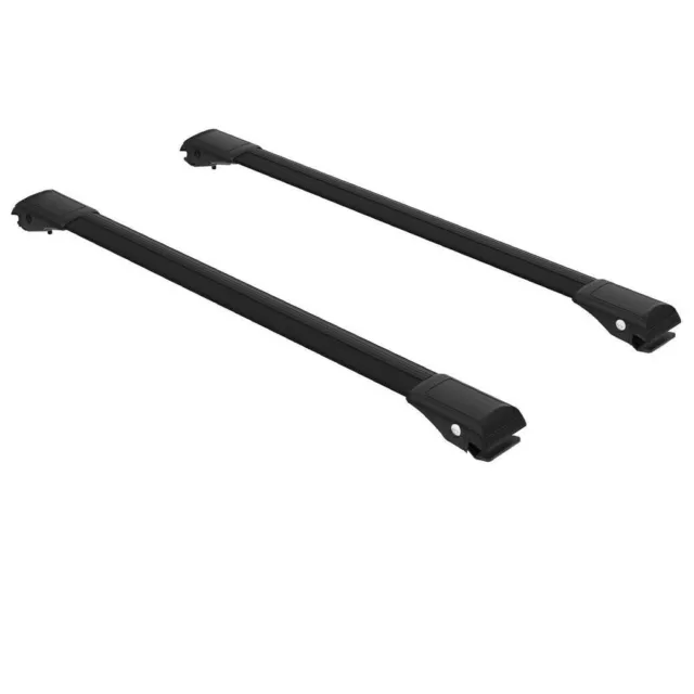 Roof Rack Cross Bars for Volkswagen Caddy Since 2003 Aluminium Black 2Pcs