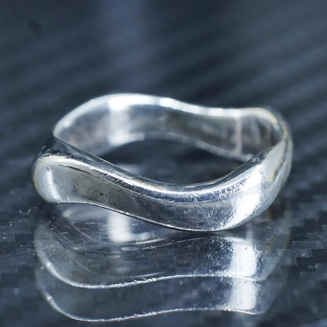size 7.5, southwestern Mexican sterling silver 925 square ring, stackable band
