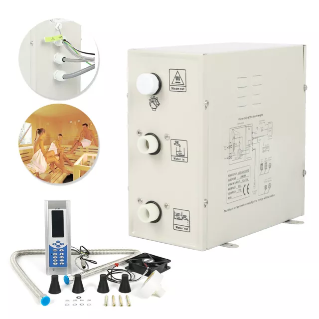 3KW Steam Generator 220V Home Shower Bath SPA Sauna Panel Control