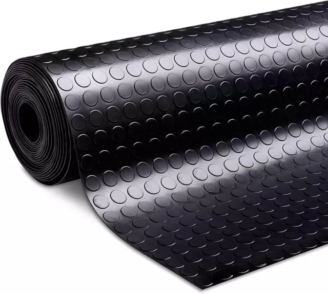 Pavimento Bullonato nero Pvc protettivo, Copripavimento nero bollato.(1 x 2 mt)