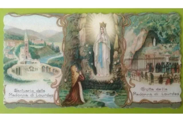 Santino 1912 Santuario Madonna Di Lourdes Holycard Vintage Perfetto Rr Vedi Foto