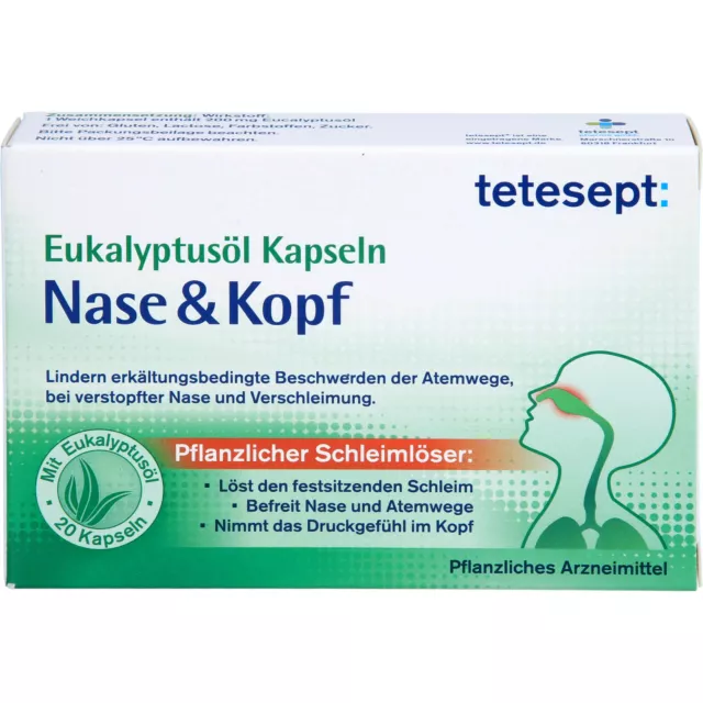 tetesept Eukalyptusöl Kapseln Nase + Kopf, 20 St. Kapseln 4944838